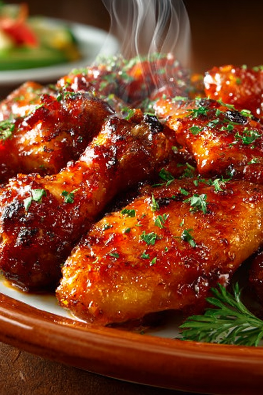 Spicy Honey Peach Chicken Wings image 2