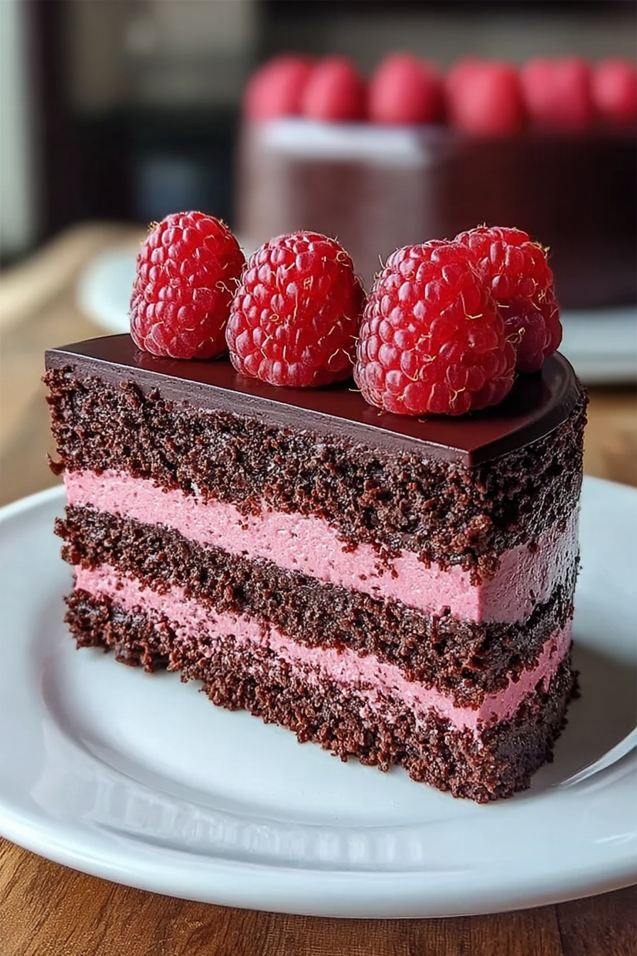 Dark Chocolate Raspberry Mousse Cake image 2