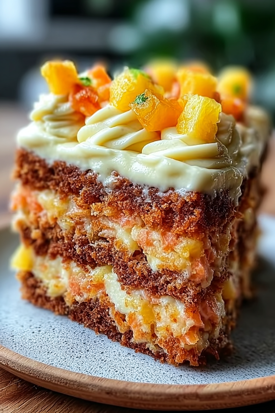 Pineapple Carrot Cream Cake: Moist & Tropical image 2
