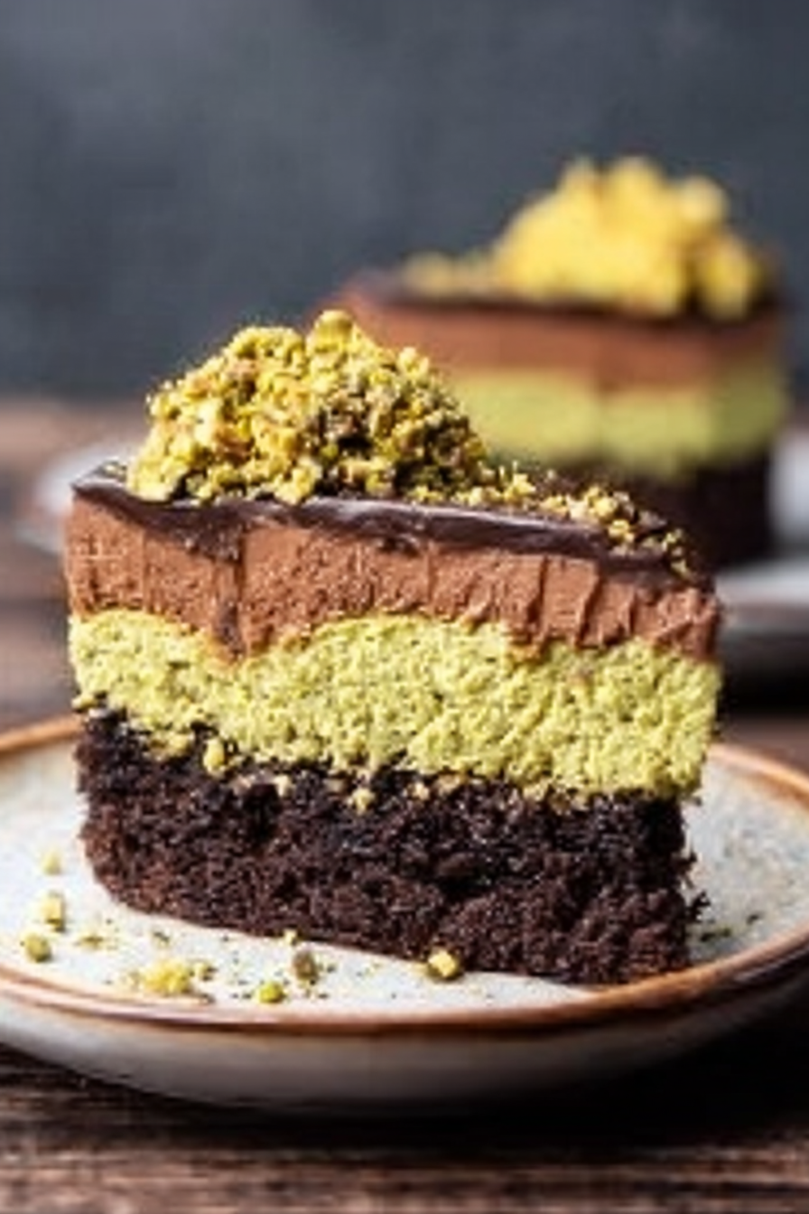 Pistachio Mousse with Chocolate Ganache image 2