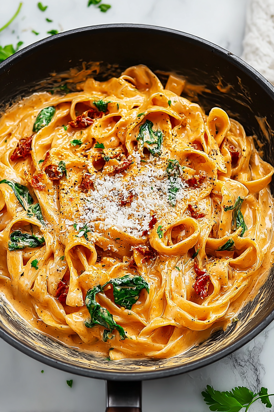 Vegan Creamy Sun Dried Tomato Pasta Recipe image 2