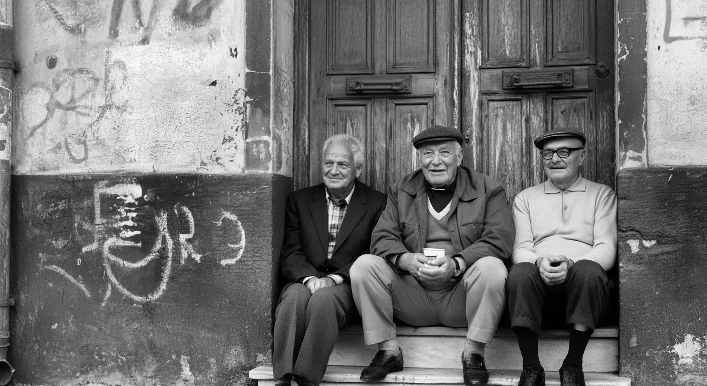 Three old men were sitting on a bench when a reporter approached them. “I wonder if you three would be willing to do an interview and tell me your secret to long life,” the reporter asked. The three old content image