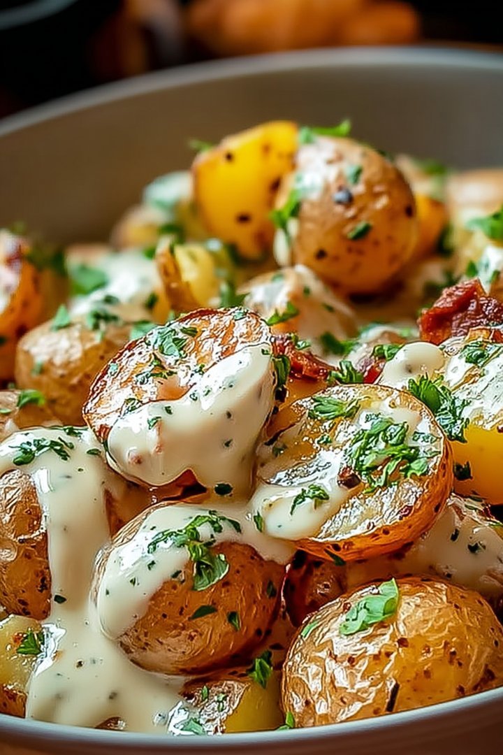 Creamy Garlic Baby Potatoes image 2