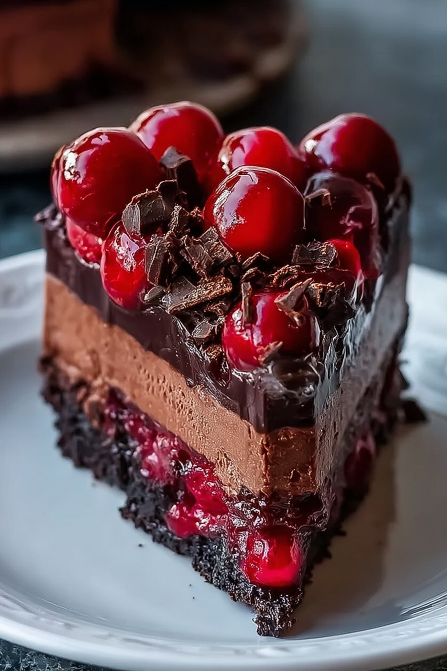 Dark Chocolate Cherry Cheesecake Recipe image 2