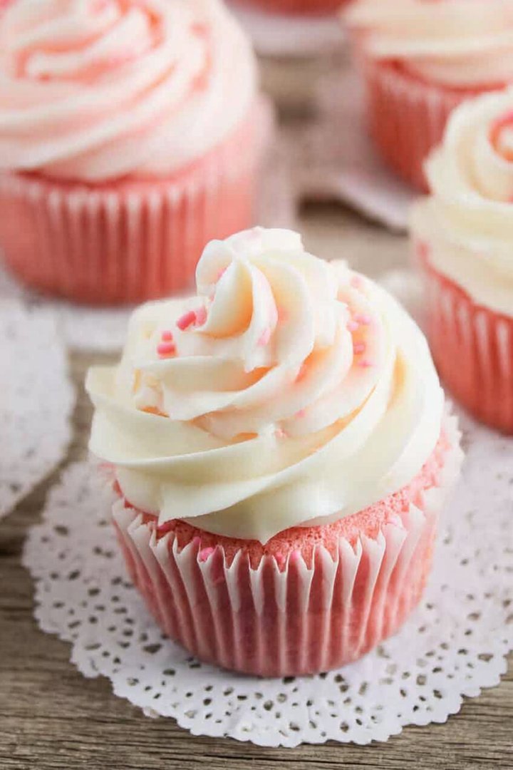 Pink Velvet Cupcakes with Vanilla Buttercream Frosting image 2