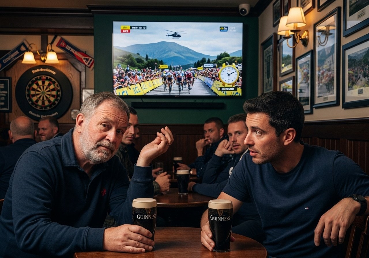 LCL LCL 706 CLun LC TOUR DE FRANCE 2023 Two Irishmen were sitting in a pub watching the Tour de France on TV. Seamus shook his head and asked,